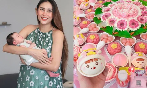 Võ Hoàng Yến làm mâm cúng đầy tháng tuyệt đẹp nhưng vắng bóng chồng Việt kiều, khóc khi ngắm nhìn con gái quốc tịch Mỹ