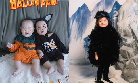 Hot kid nhà sao Việt chơi Halloween: Phương Oanh hóa trang cho cặp song sinh, Pam làm "Thần Điêu" nhưng bị nhận xét là "gà ác"