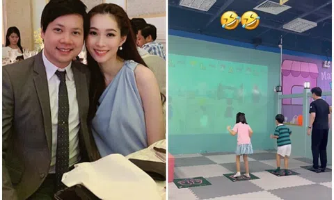 Sướng như Hoa hậu Đặng Thu Thảo, có chồng đại gia U40 sẵn sàng hóa trẻ nhỏ khi vui chơi cùng hai con