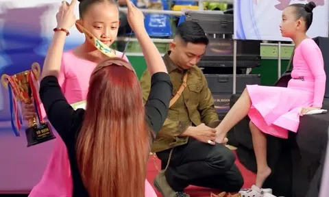 Con gái Khánh Thi nối bước anh trai Kubi thành đương kim vô địch dancesport, cả nhà tháp tùng vì lo ái nữ bỏ thi