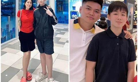 Lê Phương mừng vì con trai 12 tuổi cao 1m75, hơn mẹ nửa cái đầu sau 1 năm, chồng trẻ nói một câu đủ biết tâm ý người cha dượng