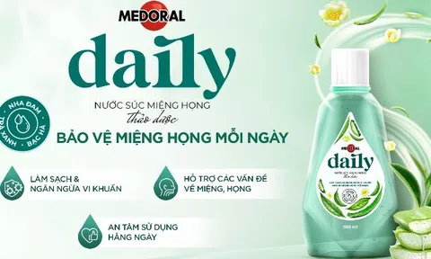 Nước súc miệng họng thảo dược Medoral Daily: Giải pháp 2 trong 1 để bảo vệ sức khoẻ