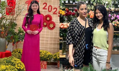 Con gái Trương Ngọc Ánh trổ nét thiếu nữ, diện áo dài Tết được khen xinh như Hoa hậu