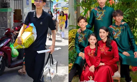 Con trai kín tiếng của Hoa hậu Hà Kiều Anh du học Anh về nước ăn Tết, diện mạo chuẩn thiếu gia tương lai