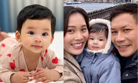 Vợ Á hậu sinh cho Shark Hưng quý tử "rồng vàng" đẹp như lai Tây, mắt mũi miệng đều vượt "bố cá mập"