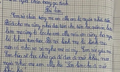 Viết văn kể về mẹ, đến câu thứ 2 cậu bé học sinh làm lộ luôn chuyện bí mật của bố mẹ