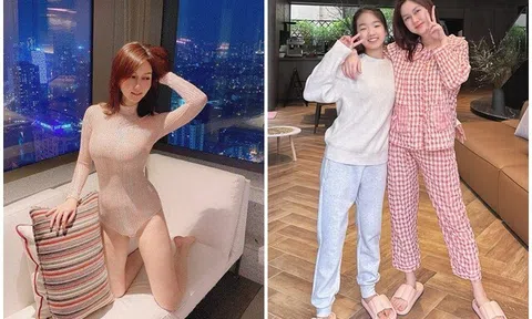 Con gái kín tiếng mà Hương Giang sinh năm 23 tuổi giờ đã là thiếu nữ, cao gần 1m7, như chị em sinh đôi với mẹ