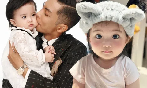 Lisa nhà Khánh Thi mới sinh như con trai giờ hơn 1 tuổi mặt đổi nét cực xinh, tóc đen dài như công chúa nhờ Phan Hiển