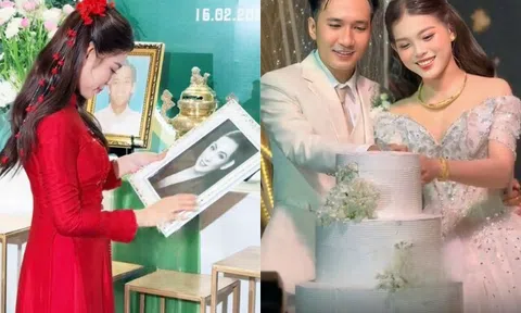 Con gái Phi Nhung - Mạnh Quỳnh làm đám cưới, nghẹn ngào ôm di ảnh của mẹ nuôi trong ngày về nhà chồng