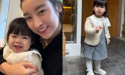 Làm Phó chủ tịch công ty, Đỗ Mỹ Linh vẫn ăn mặc giản dị đưa ái nữ đi chơi, bé Ti Mướp chuẩn tiểu thư nhà giàu
