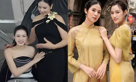 Hoa hậu Đỗ Thị Hà bị nhắc nhở vì xoa bụng bầu của Hoa hậu Ngọc Hân, được đàn chị "nhả vía" có con