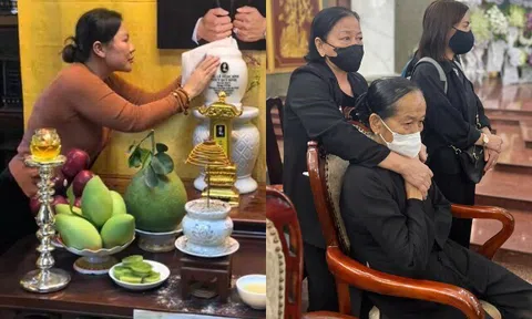 Vợ Quý Bình sắp xếp thuyền bè tại biển Cần Giờ để làm lễ thuỷ táng cho chồng, mẹ ruột đến cúng cho con trai