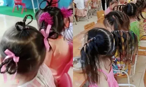 Cô giáo mầm non tạo 1001 kiểu tóc độc lạ cho học sinh, hội phụ huynh xem mà xuýt xoa