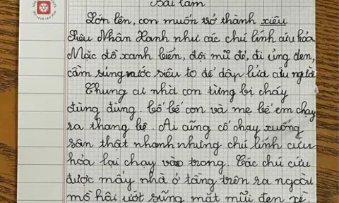 Cậu bé tiểu học viết văn nói về ước mơ làm lính cứu hoả, vừa đọc cõi mạng cười té ghế nhưng cái kết gây xúc động