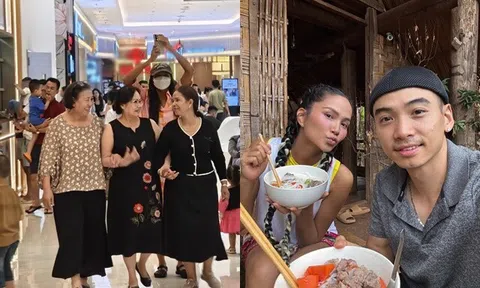 Vợ chồng H'Hen Niê đưa gia đình 2 bên đi nghỉ lễ, nàng hậu "chìm nghỉm" trước nhan sắc của 2 bà thông gia