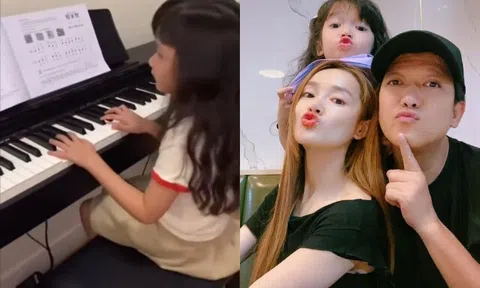Trường Giang - Nhã Phương cho con gái cưng học đàn piano, bé Thiên Ý mới 6 tuổi đã được khen đủ cả tài lẫn sắc