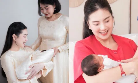 Mẹ Mai Ngọc sang biệt thự con gái để ngắm cháu ngoại, lần đầu "lên chức" bà nhưng không được bế, hôn hít "cục vàng"