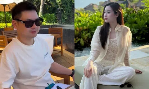 Hoa hậu Đỗ Mỹ Linh diện áo xuyên thấu du lịch cùng chồng thiếu gia, sắc vóc chuẩn "gái 1 con trông mòn con mắt"