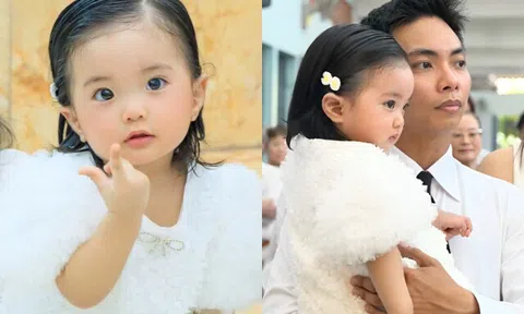 Bé Lisa nhà Khánh Thi làm nghi thức rửa tội, đại gia đình Phan Hiển đến nhà thờ chứng kiến khoảnh khắc thiêng liêng