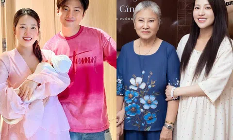 Puka bế con rạng rỡ bên Gin Tuấn Kiệt hậu sinh nở, "thiên thần nhỏ" là cháu cưng của 2 nhà nội ngoại
