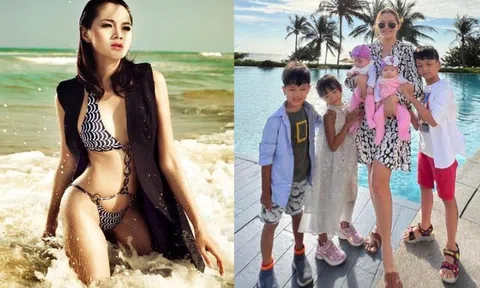 Á hậu Việt rời showbiz làm mẹ đơn thân 5 con, đặt tên cho các bé cực đáng yêu