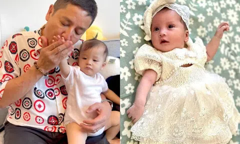 NSƯT Chí Trung khoe cháu nội giống hệt ông, "tiểu công chúa" là con dịch giả Thảo Minh gần 1 tuổi rõ nét đáng yêu