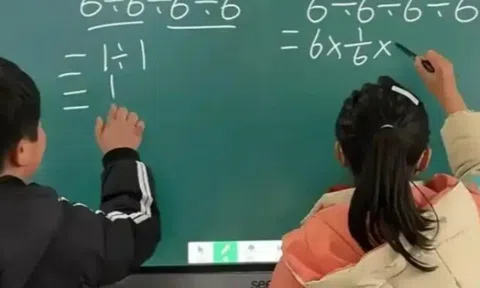 Bài toán tiểu học "6 : 6 : 6 : 6 = ?" khiến phụ huynh và cô giáo tranh cãi, kết quả bằng 1 là sai hoàn toàn
