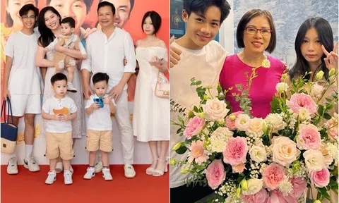 5 con chung con riêng của Shark Hưng xuất hiện ở sự kiện VTV, 2 bé lớn thân cả với mẹ ruột của mẹ kế