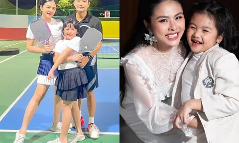 Chồng đại gia của Vân Trang nhìn con gái khóc lã chã mà thương, ái nữ 9 tuổi giống hệt bố rõ nét xinh xắn
