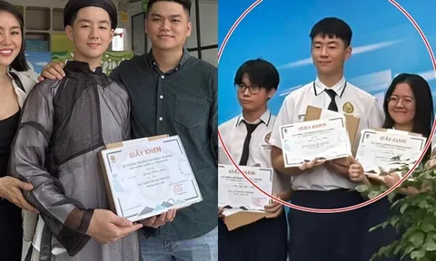 Con trai Lê Phương đứng cao "hơn 1 cái đầu" so với các bạn cùng lớp, khoe thành tích học tập khiến bố mẹ tự hào