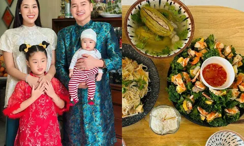 Bạn gái kém 37 tuổi nấu mâm cơm tươm tất cúng giỗ bố Quang Minh, được lòng gia đình bạn trai từ ngày ra mắt