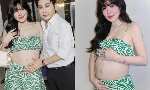 Sao Việt 24h: HH Phương Lê diện áo crop top, hiếm hoi khoe bụng bầu 4 tháng to tròn khi đi xem NSƯT Vũ Luân biểu diễn