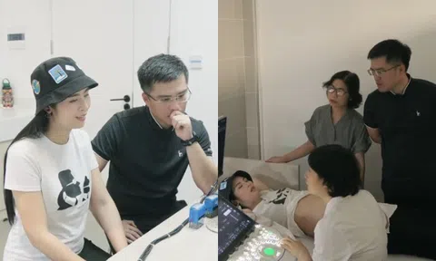 Ngọc Hân và chồng lo lắng vì siêu âm thấy thai nhi đầu to hơn mức trung bình, mẹ ruột đi theo chăm sóc từng chút một