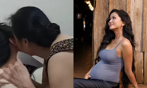 Hoa hậu H'Hen Niê được mẹ chồng ôm hôn thắm thiết khi thông báo chuyện mang thai, ông bà say mê ngắm cháu nội