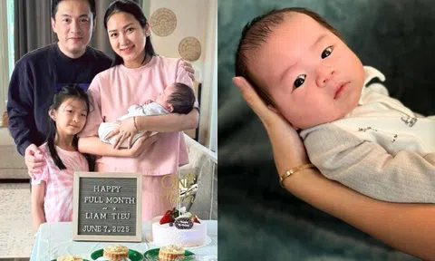 Lam Trường dọn mâm đầy tháng hoành tráng ở Mỹ cho con thứ 3, khoe diện mạo quý tử khôi ngô từ bé
