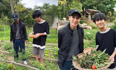 Lý Hải dạy con trai 14 tuổi nhổ cỏ, hái rau tại vườn ớt đắt nhất thế giới