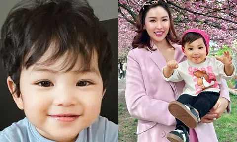 Quỳnh Thư trêu con trai "già chát", quý tử gần 1 tuổi xinh như con lai, mái tóc xoăn tự nhiên không tốn tiền uốn
