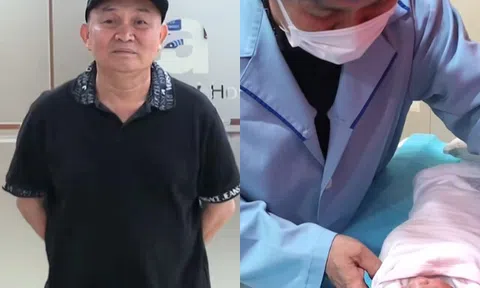 NSƯT Xuân Hinh đợi ngoài phòng sinh tự tay bế bồng cháu ngoại, khen diện mạo của "tiểu công chúa" nhà "vua hài đất Bắc"