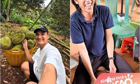 Vườn sầu riêng, măng cụt rộng thênh thang của Hoài Linh: Mạc Văn Khoa về "ăn ngập mồm", đoạn khui trái ai cũng cười lăn