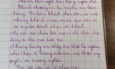 Bé lớp 2 viết văn kể về “công việc của mẹ” khiến đứa trẻ nể phục, nhưng cõi mạng đọc xong liền chỉ trích người mẹ
