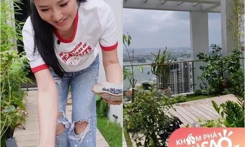 Khu vườn trên cao ở penthouse mới giúp Hồng Nhung "chữa lành" sau biến cố, Diva khoái chí thu hoạch "ngọc xanh"