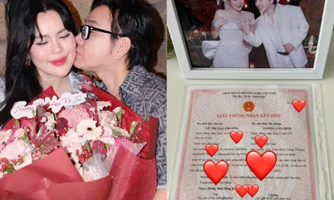 Phương Lê khoe giấy hôn thú với NSƯT Vũ Luân trước thềm sinh con thứ 4, vượt thị phi từ ngày lấy chồng