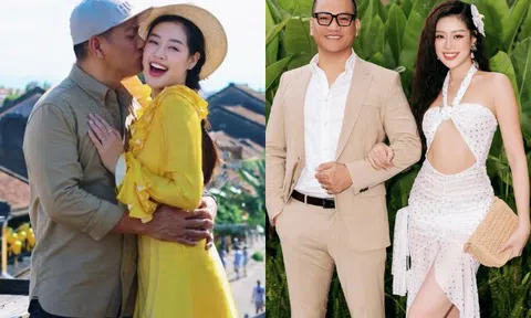 Hoa hậu Khánh Vân đi đâu cũng có ông xã hơn 17 tuổi hộ tống, lâu lâu được chồng hôn liền hí hửng ra mặt