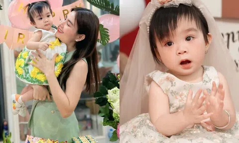 Kha Ly đợi 9 năm mới được dọn tiệc thôi nôi cho con, khoe ái nữ mắt to tròn xinh xắn như búp bê