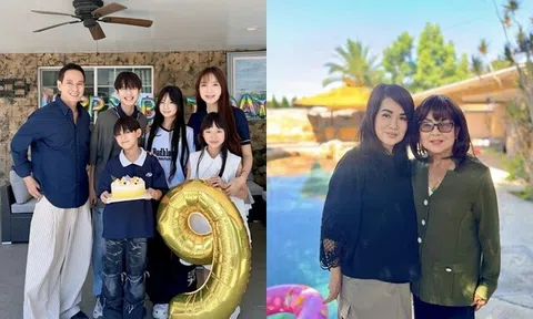 Minh Hà đưa 4 con sang Mỹ nghỉ hè ở cơ ngơi "khủng" của dì ruột, bà xã Lý Hải tự nhận còn thua kém mẹ U70