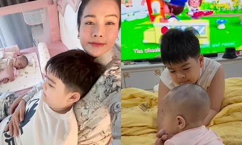 Nhật Kim Anh khoe khoảnh khắc hạnh phúc bên 2 con, quý tử đối xử dịu đang với em gái chung nửa huyết thống