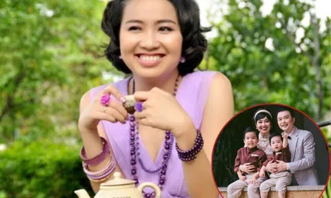 U40 mới sinh con cho chồng kém tuổi, diễn viên Lê Khánh đặt tên 2 con giống hệt bố, diện mạo cũng y đúc