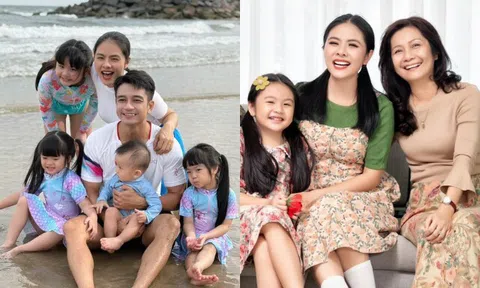 Vân Trang đưa 4 con đi du lịch phải có cả "đội quân" tháp tùng, nhàn tênh nhờ có mẹ chồng phụ giúp