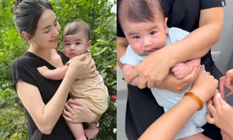 Mai Ngọc đưa con trai đi khám ở bệnh viện quốc tế, khoe quý tử bụ sữa 4 tháng tuổi đã nặng 8kg