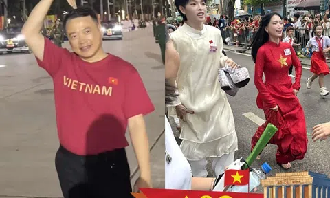 Sao Việt háo hức Tổng duyệt A80: Shark Bình đu "concert quốc gia" cùng Phương Oanh, Hòa Minzy tháo giày 20cm để diễu hành